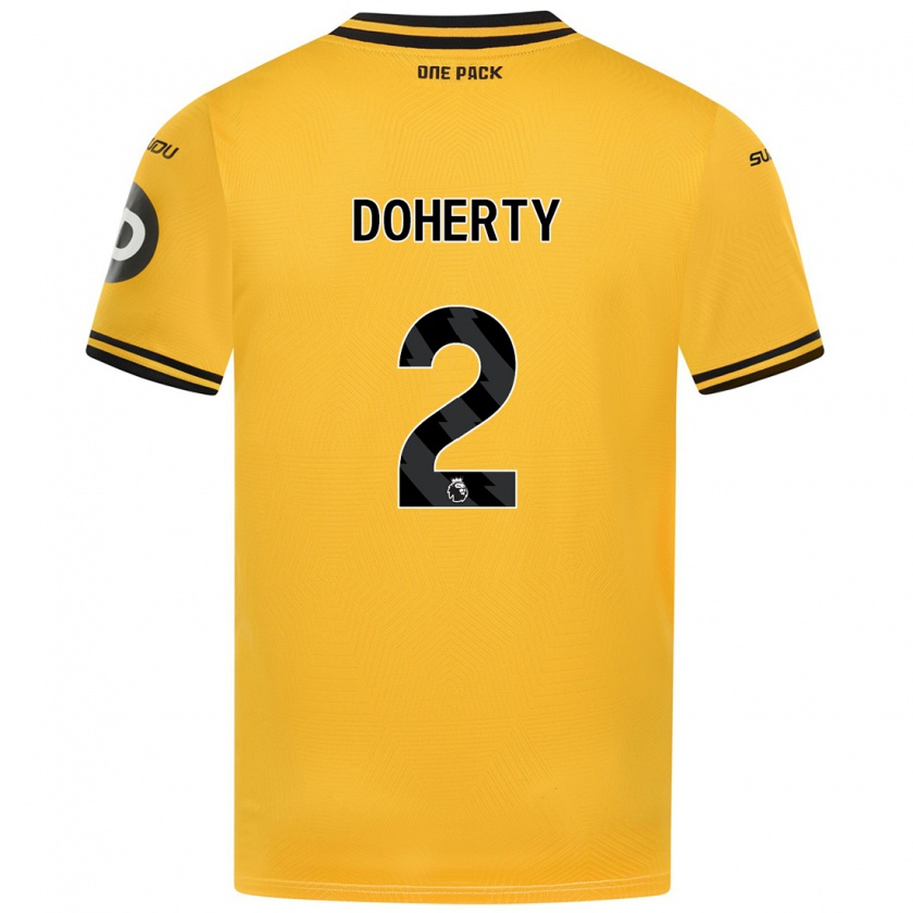 Kandiny Lapset Matt Doherty #2 Keltainen Kotipaita 2024/25 Lyhythihainen Paita T-Paita