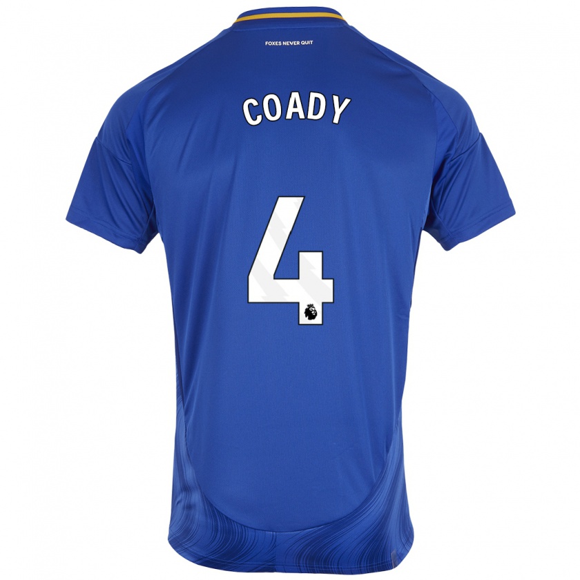 Kandiny Lapset Conor Coady #4 Sininen Valkoinen Kotipaita 2024/25 Lyhythihainen Paita T-Paita