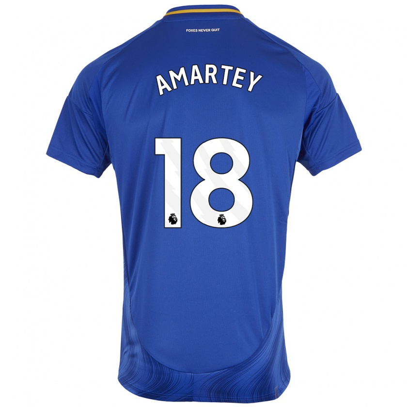 Kandiny Lapset Daniel Amartey #18 Sininen Valkoinen Kotipaita 2024/25 Lyhythihainen Paita T-Paita