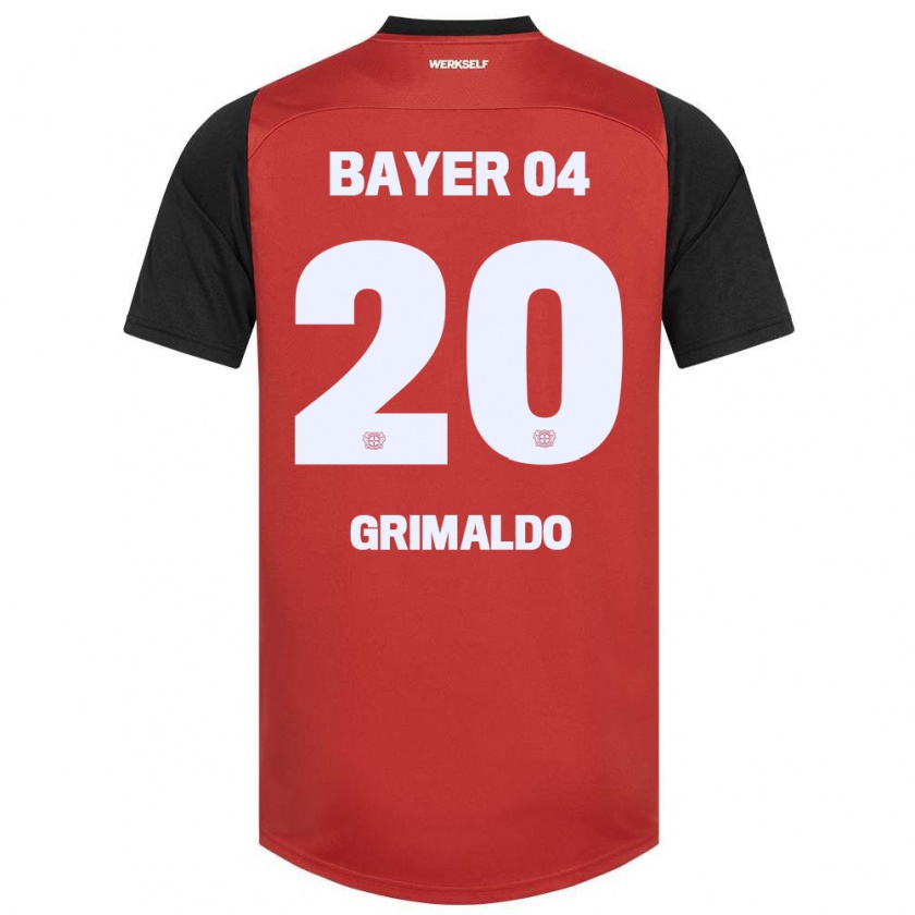 Kandiny Lapset Alejandro Grimaldo #20 Punainen Musta Kotipaita 2024/25 Lyhythihainen Paita T-Paita