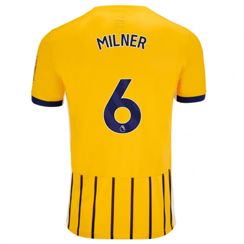 Kandiny Lapset James Milner #6 Kullansiniset Neularaidat Vieraspaita 2024/25 Lyhythihainen Paita T-Paita