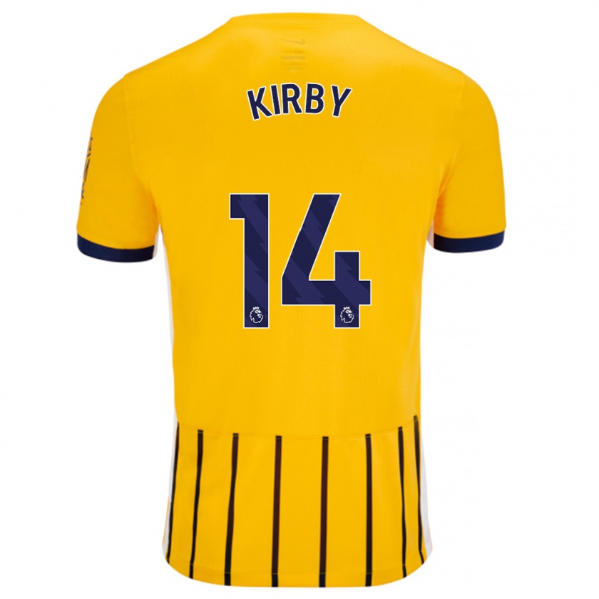 Kandiny Lapset Fran Kirby #14 Kullansiniset Neularaidat Vieraspaita 2024/25 Lyhythihainen Paita T-Paita