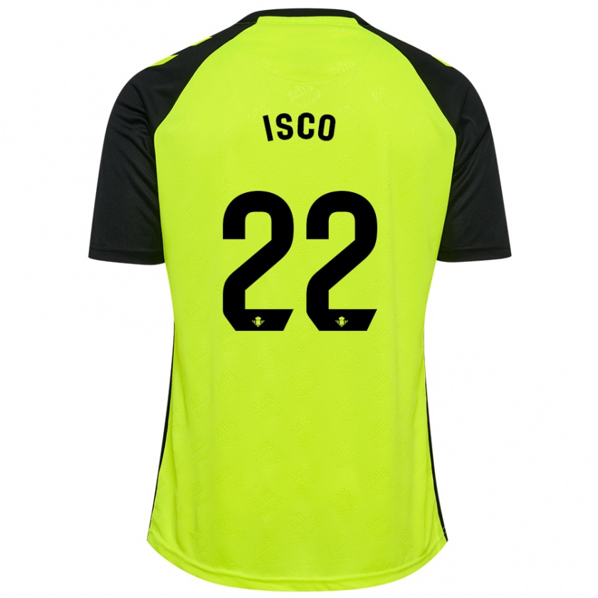 Kandiny Lapset Isco #22 Fluoresoiva Keltainen Musta Vieraspaita 2024/25 Lyhythihainen Paita T-Paita