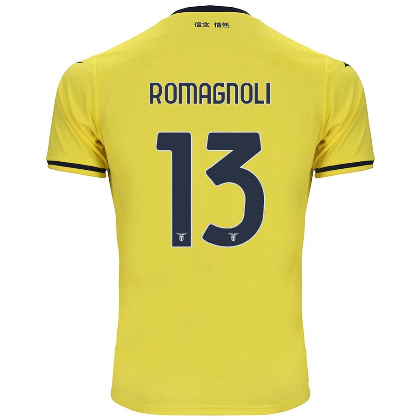 Kandiny Lapset Alessio Romagnoli #13 Keltainen Vieraspaita 2024/25 Lyhythihainen Paita T-Paita