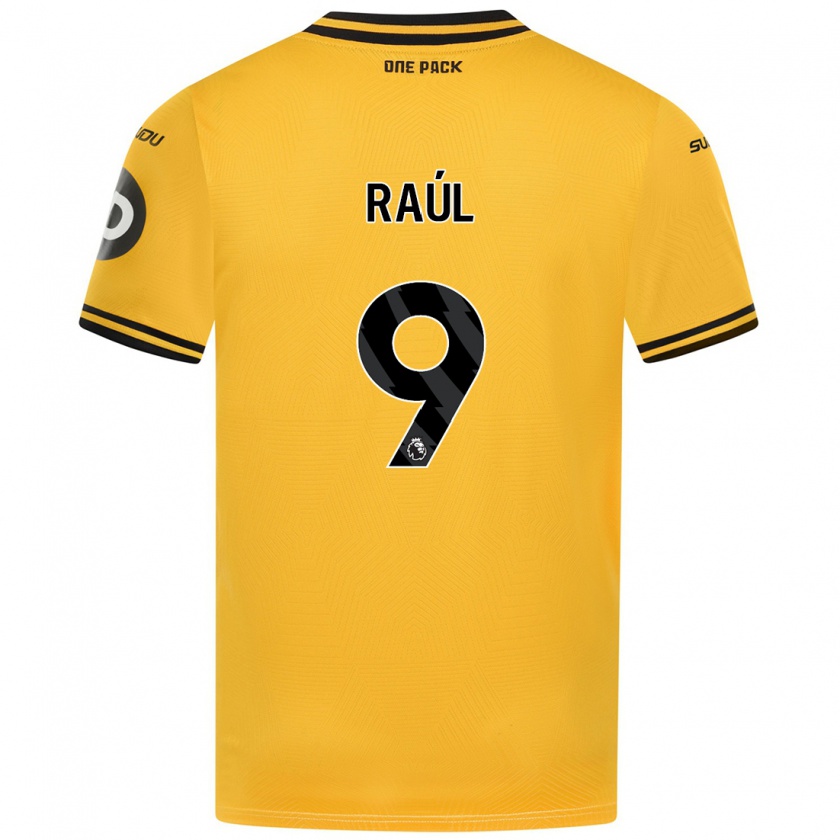 Kandiny Miesten Raul Jimenez #9 Keltainen Kotipaita 2024/25 Lyhythihainen Paita T-Paita