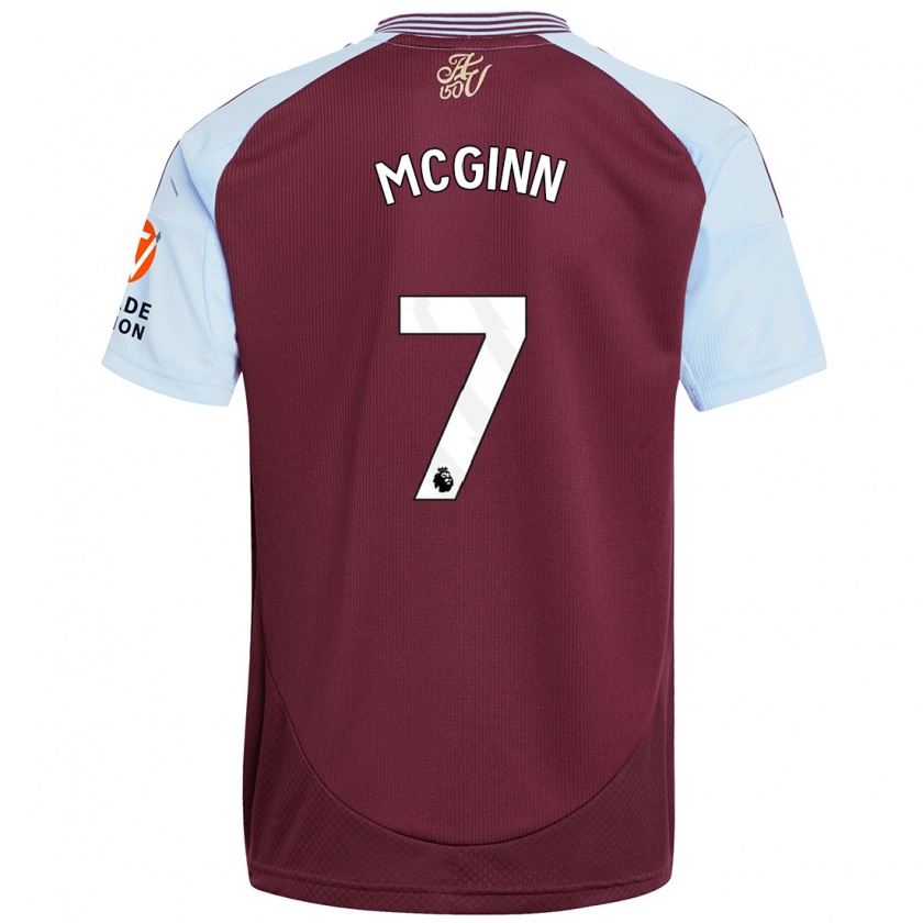 Kandiny Miesten John Mcginn #7 Burgundin Taivaansininen Kotipaita 2024/25 Lyhythihainen Paita T-Paita