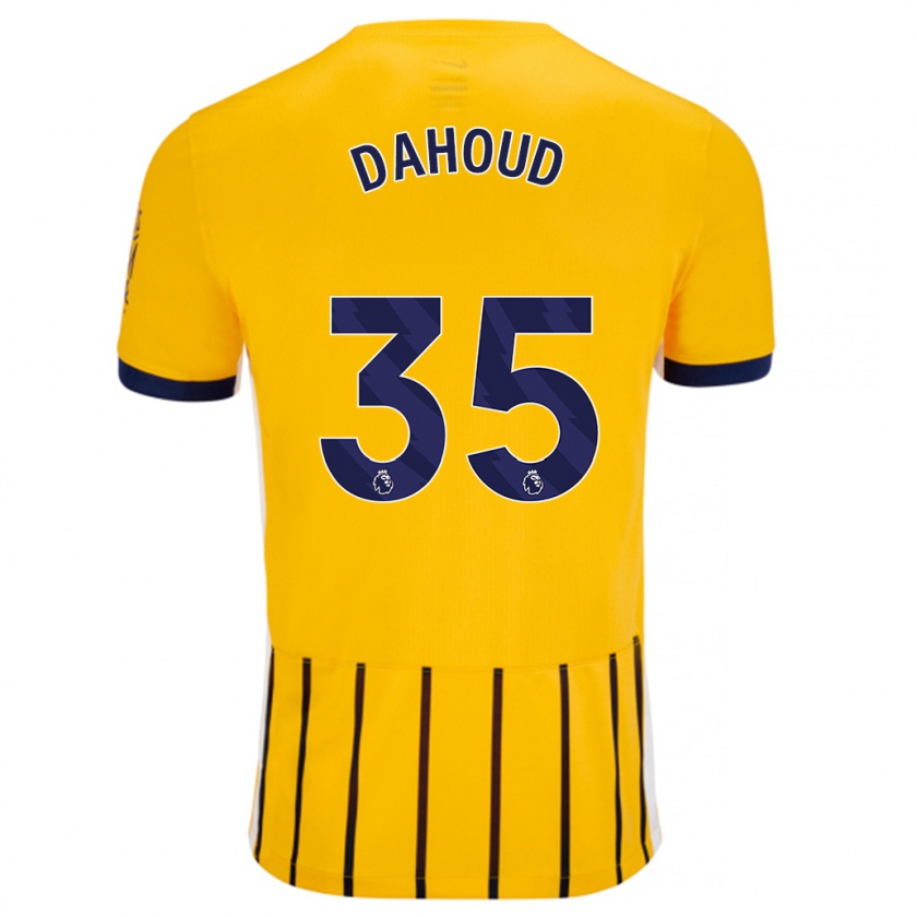 Kandiny Miesten Mahmoud Dahoud #35 Kullansiniset Neularaidat Vieraspaita 2024/25 Lyhythihainen Paita T-Paita