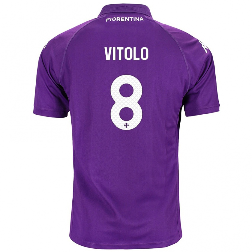 Kandiny Lapset Federico Vitolo #8 Violetti Kotipaita 2024/25 Lyhythihainen Paita T-Paita