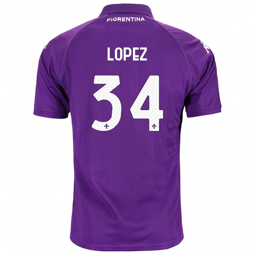 Kandiny Lapset Lucas López #34 Violetti Kotipaita 2024/25 Lyhythihainen Paita T-Paita