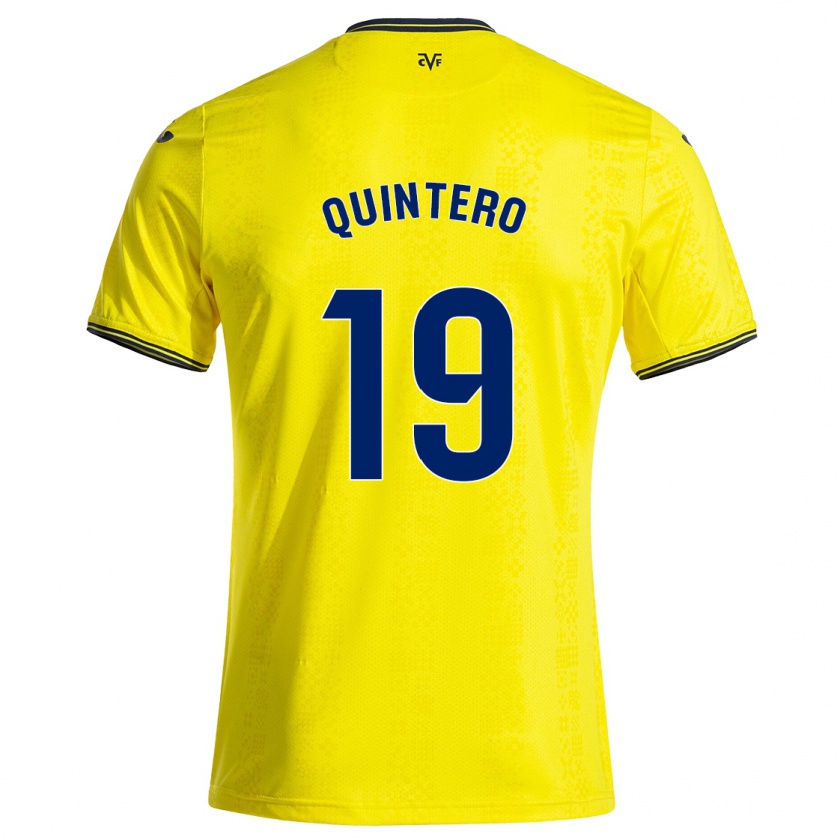 Kandiny Lapset Luis Quintero #19 Keltainen Musta Kotipaita 2024/25 Lyhythihainen Paita T-Paita