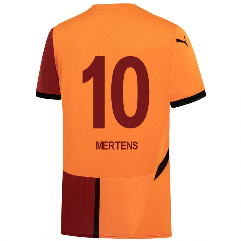 Kandiny Lapset Dries Mertens #10 Keltainen Punainen Kotipaita 2024/25 Lyhythihainen Paita T-Paita