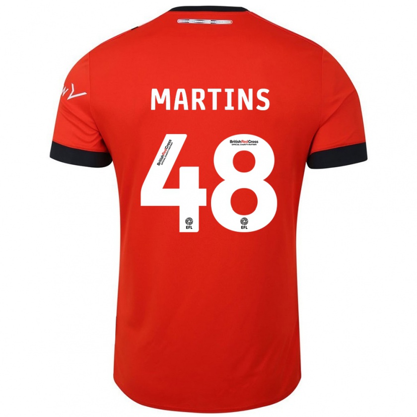 Kandiny Lapset Dominic Dos Santos Martins #48 Oranssi Musta Kotipaita 2024/25 Lyhythihainen Paita T-Paita