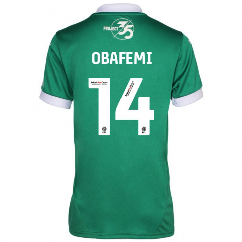 Kandiny Lapset Michael Obafemi #14 Vihreä Valkoinen Kotipaita 2024/25 Lyhythihainen Paita T-Paita