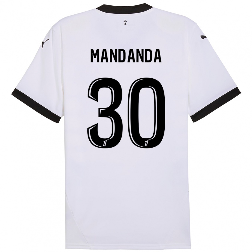 Kandiny Lapset Steve Mandanda #30 Valkoinen Musta Vieraspaita 2024/25 Lyhythihainen Paita T-Paita