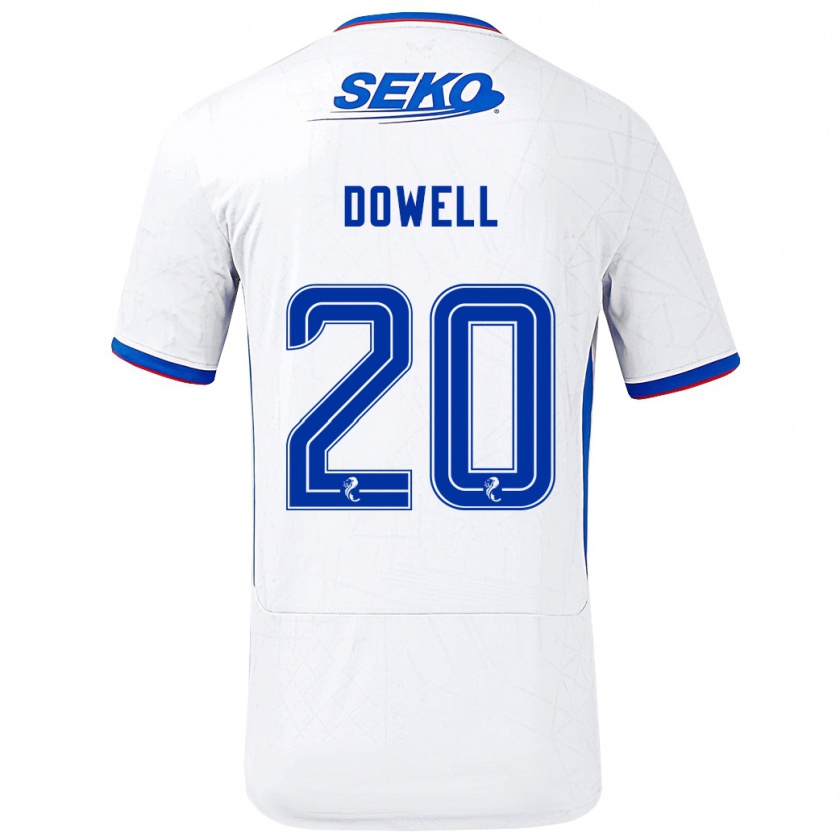 Kandiny Lapset Kieran Dowell #20 Valkoinen Sininen Vieraspaita 2024/25 Lyhythihainen Paita T-Paita