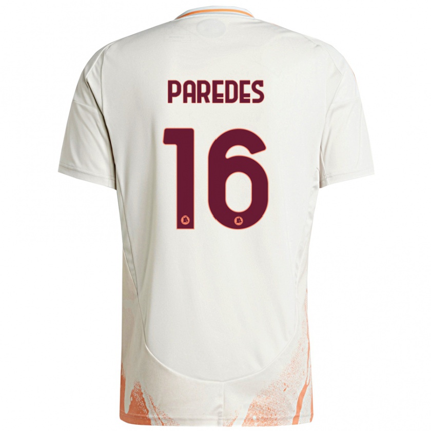 Kandiny Lapset Leandro Paredes #16 Kermanvalkoinen Oranssi Vieraspaita 2024/25 Lyhythihainen Paita T-Paita