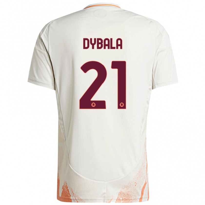 Kandiny Lapset Paulo Dybala #21 Kermanvalkoinen Oranssi Vieraspaita 2024/25 Lyhythihainen Paita T-Paita