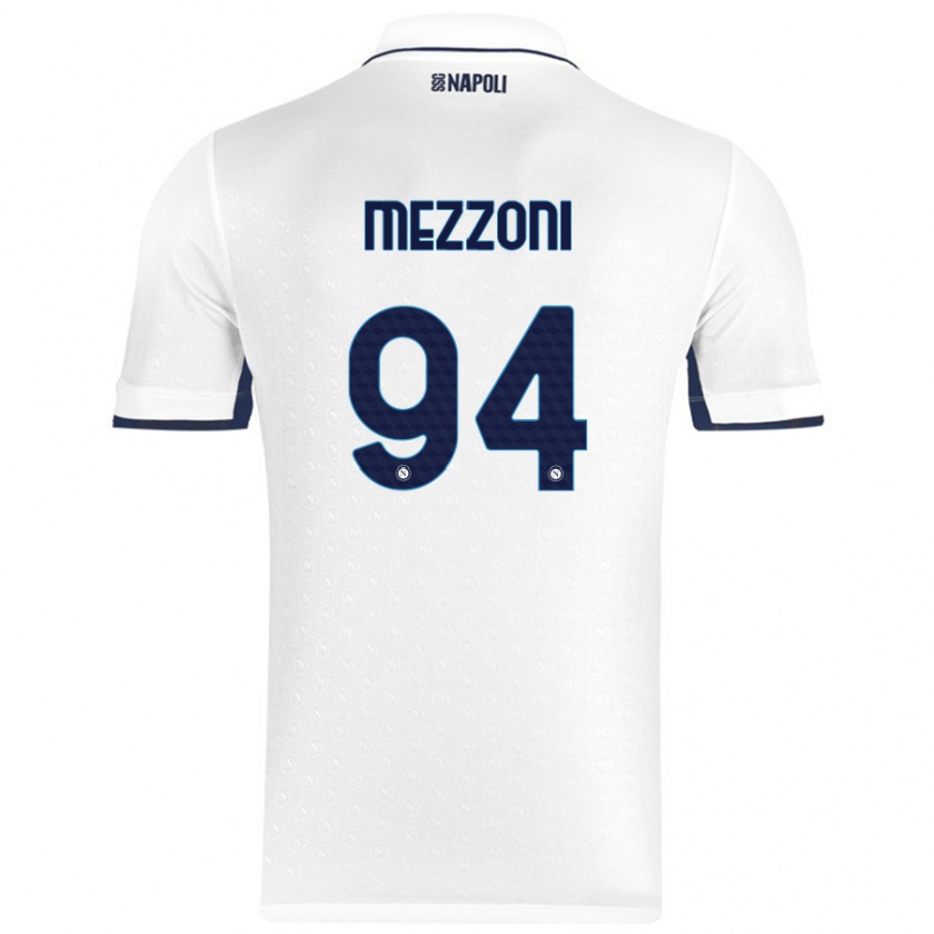 Kandiny Lapset Francesco Mezzoni #94 Valkoinen Royal Blue Vieraspaita 2024/25 Lyhythihainen Paita T-Paita