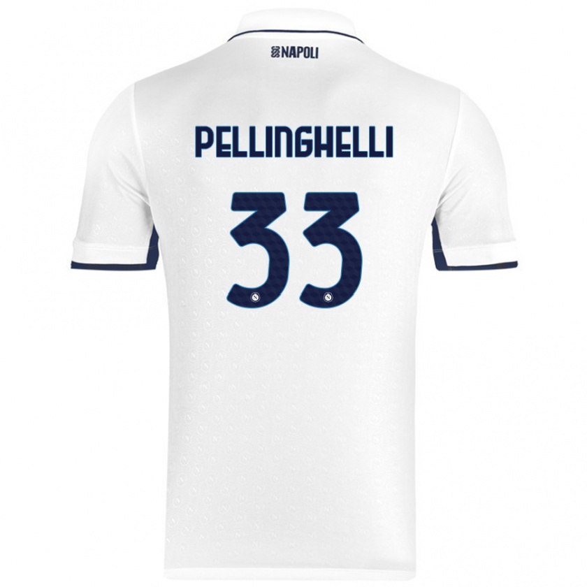 Kandiny Lapset Alice Pellinghelli #33 Valkoinen Royal Blue Vieraspaita 2024/25 Lyhythihainen Paita T-Paita