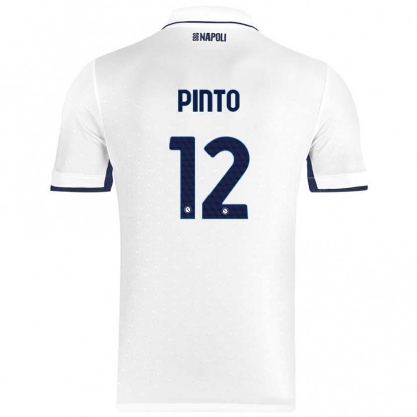 Kandiny Lapset Ciro Pinto #12 Valkoinen Royal Blue Vieraspaita 2024/25 Lyhythihainen Paita T-Paita