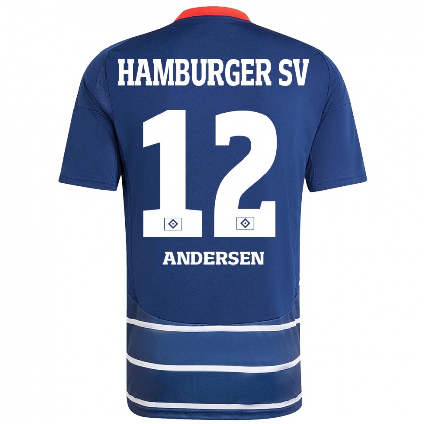 Kandiny Lapset Patrick Andersen #12 Tummansininen Vieraspaita 2024/25 Lyhythihainen Paita T-Paita