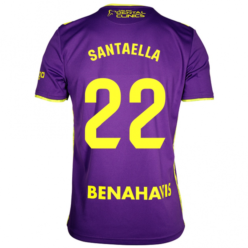 Kandiny Lapset Miguel Ángel Santaella #22 Violetti Keltainen Vieraspaita 2024/25 Lyhythihainen Paita T-Paita