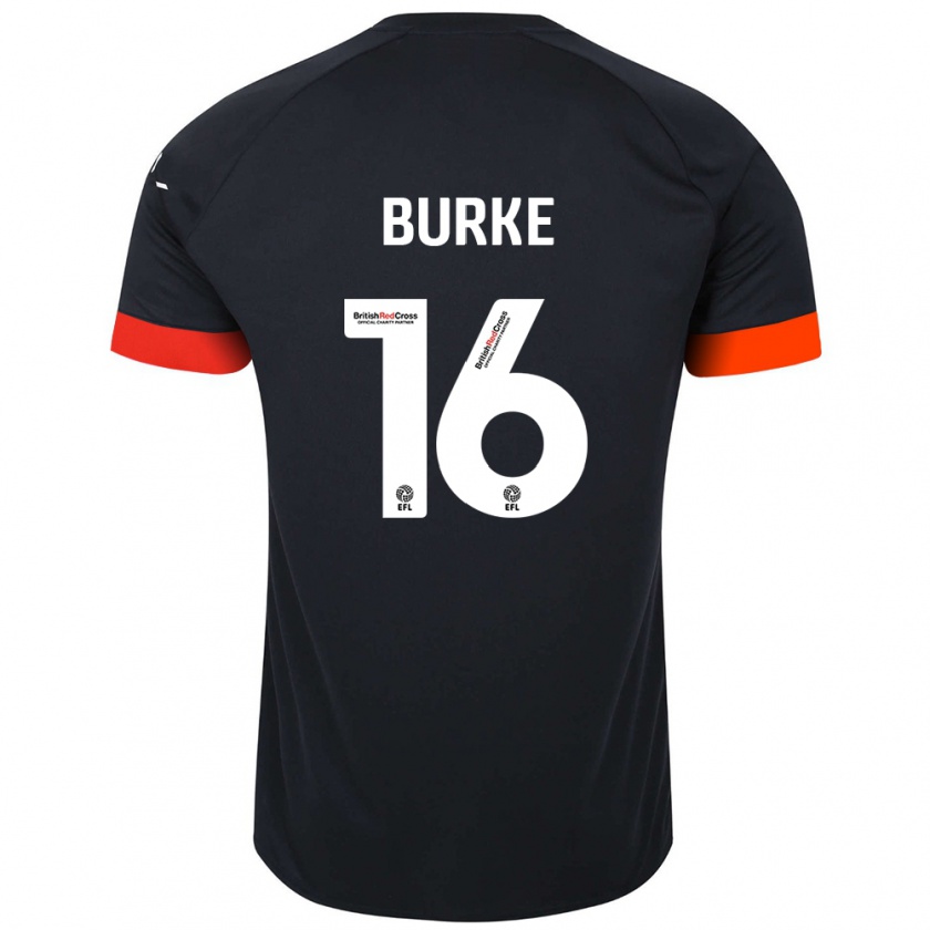 Kandiny Lapset Reece Burke #16 Musta Oranssi Vieraspaita 2024/25 Lyhythihainen Paita T-Paita