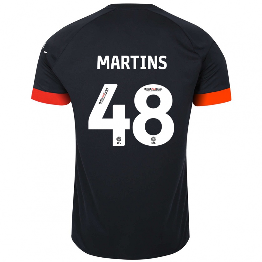 Kandiny Lapset Dominic Dos Santos Martins #48 Musta Oranssi Vieraspaita 2024/25 Lyhythihainen Paita T-Paita