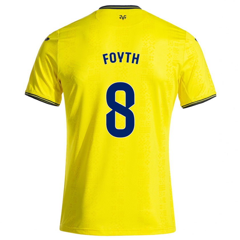 Kandiny Miesten Juan Foyth #8 Keltainen Musta Kotipaita 2024/25 Lyhythihainen Paita T-Paita