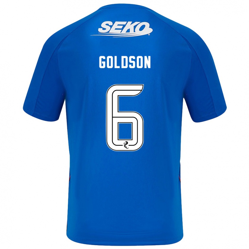 Kandiny Miesten Connor Goldson #6 Tummansininen Kotipaita 2024/25 Lyhythihainen Paita T-Paita