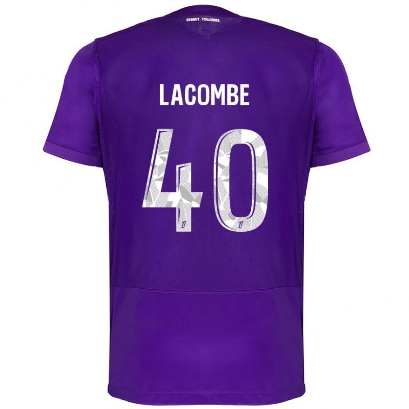 Kandiny Miesten Justin Lacombe #40 Violetti Valkoinen Kotipaita 2024/25 Lyhythihainen Paita T-Paita