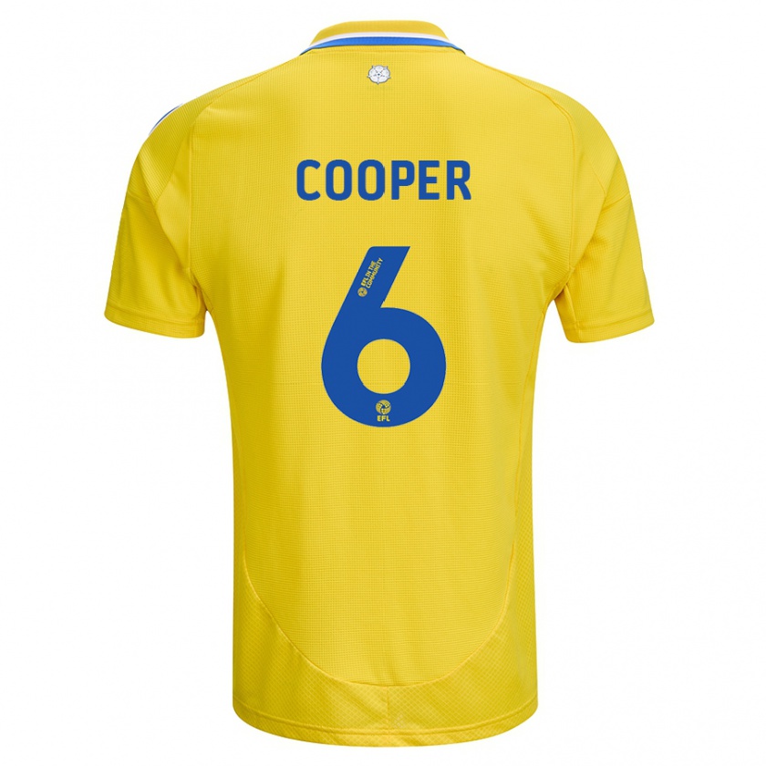 Kandiny Miesten Liam Cooper #6 Keltainen Sininen Vieraspaita 2024/25 Lyhythihainen Paita T-Paita