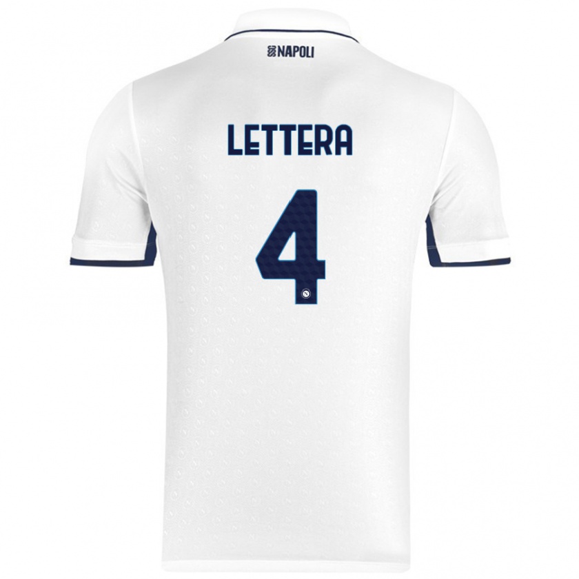 Kandiny Miesten Alessio Lettera #4 Valkoinen Royal Blue Vieraspaita 2024/25 Lyhythihainen Paita T-Paita