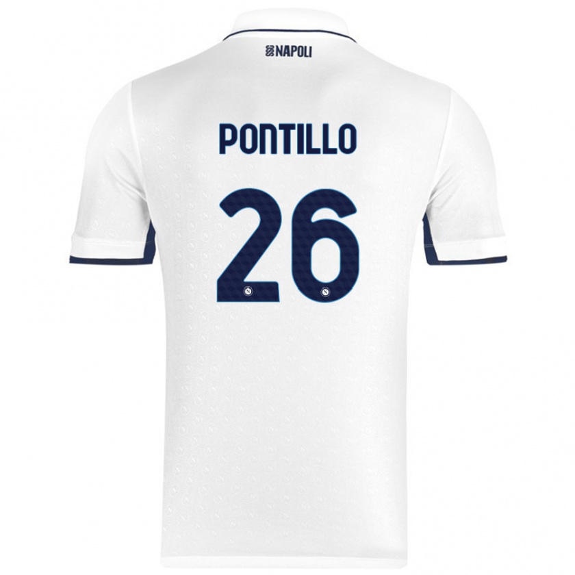 Kandiny Miesten Pasquale Pontillo #26 Valkoinen Royal Blue Vieraspaita 2024/25 Lyhythihainen Paita T-Paita