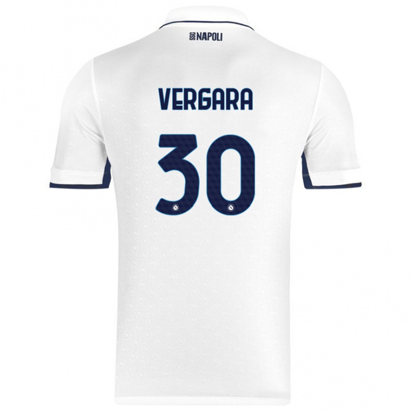 Kandiny Miesten Antonio Vergara #30 Valkoinen Royal Blue Vieraspaita 2024/25 Lyhythihainen Paita T-Paita