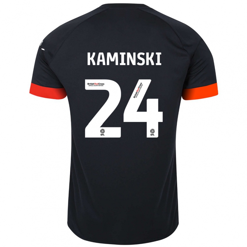 Kandiny Miesten Thomas Kaminski #24 Musta Oranssi Vieraspaita 2024/25 Lyhythihainen Paita T-Paita