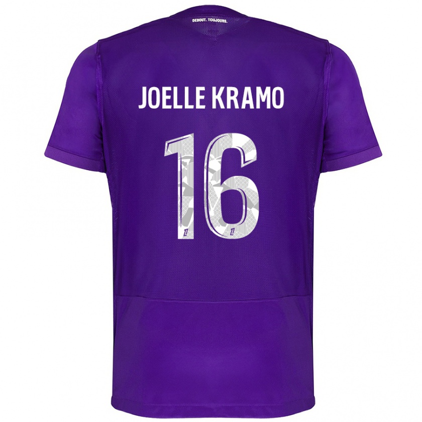 Kandiny Naisten Marie Joelle Kramo #16 Violetti Valkoinen Kotipaita 2024/25 Lyhythihainen Paita T-Paita