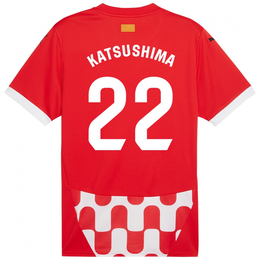 Kandiny Naisten Shinnosuke Katsushima #22 Punainen Valkoinen Kotipaita 2024/25 Lyhythihainen Paita T-Paita