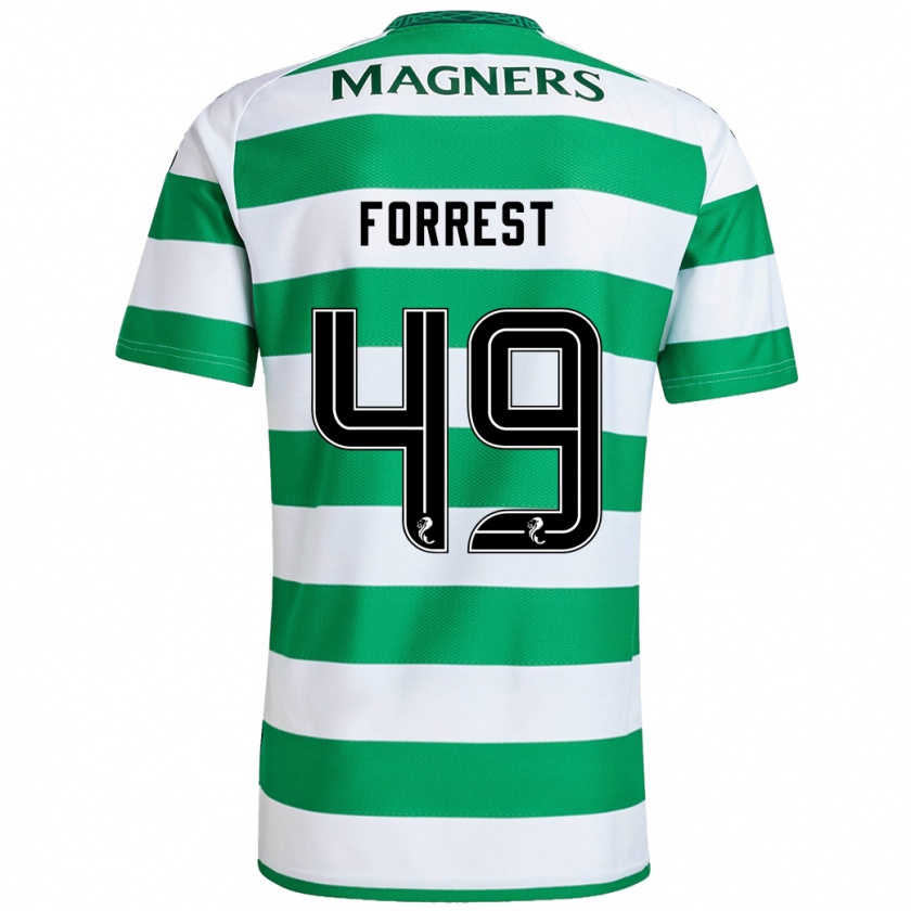 Kandiny Lapset James Forrest #49 Vihreä Valkoinen Kotipaita 2024/25 Lyhythihainen Paita T-Paita