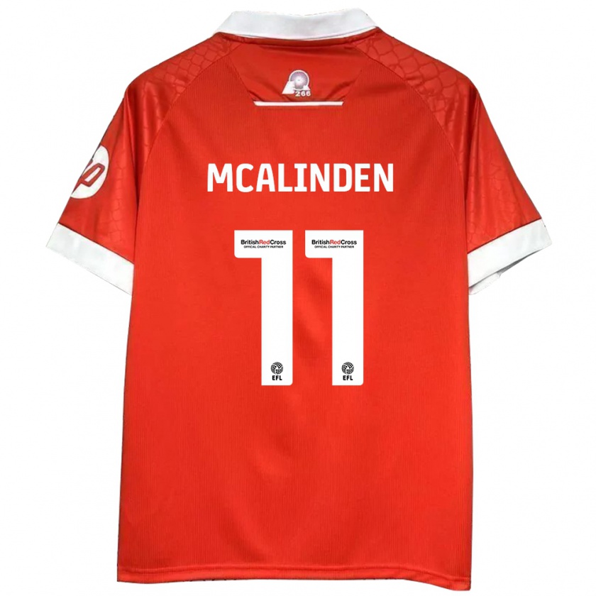 Kandiny Lapset Liam Mcalinden #11 Punainen Valkoinen Kotipaita 2024/25 Lyhythihainen Paita T-Paita