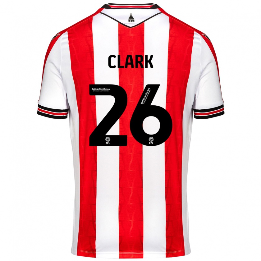 Kandiny Lapset Ciaran Clark #26 Punainen Valkoinen Kotipaita 2024/25 Lyhythihainen Paita T-Paita