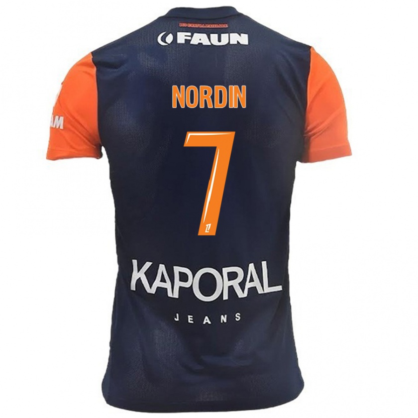 Kandiny Lapset Arnaud Nordin #7 Tummansininen Oranssi Kotipaita 2024/25 Lyhythihainen Paita T-Paita