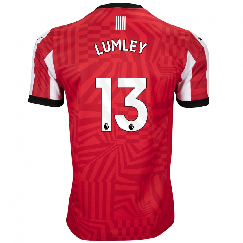 Kandiny Lapset Joe Lumley #13 Punainen Valkoinen Kotipaita 2024/25 Lyhythihainen Paita T-Paita