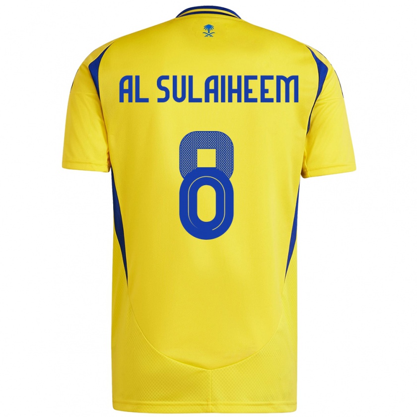 Kandiny Lapset Abdulmajeed Al-Sulayhim #8 Keltainen Sininen Kotipaita 2024/25 Lyhythihainen Paita T-Paita