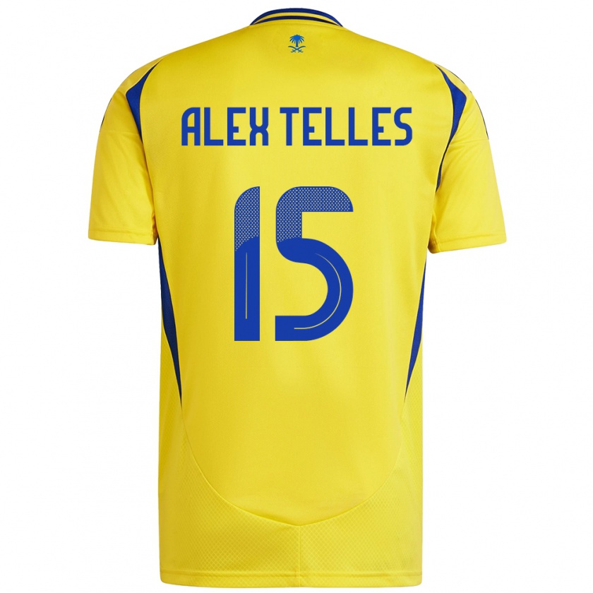 Kandiny Lapset Alex Telles #15 Keltainen Sininen Kotipaita 2024/25 Lyhythihainen Paita T-Paita