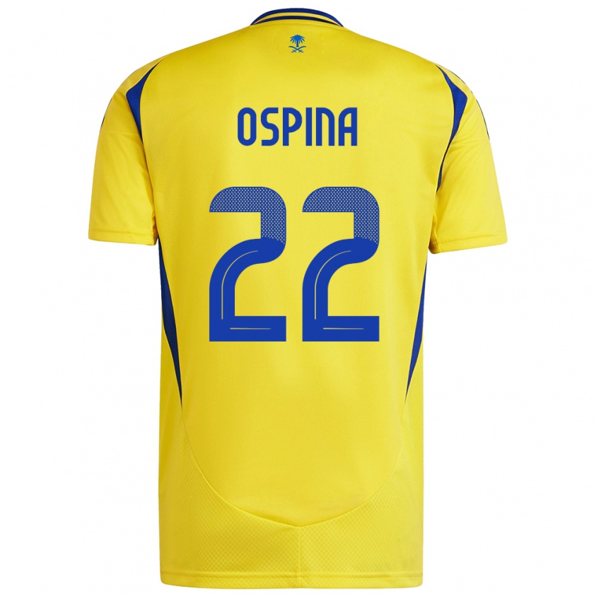 Kandiny Lapset David Ospina #22 Keltainen Sininen Kotipaita 2024/25 Lyhythihainen Paita T-Paita