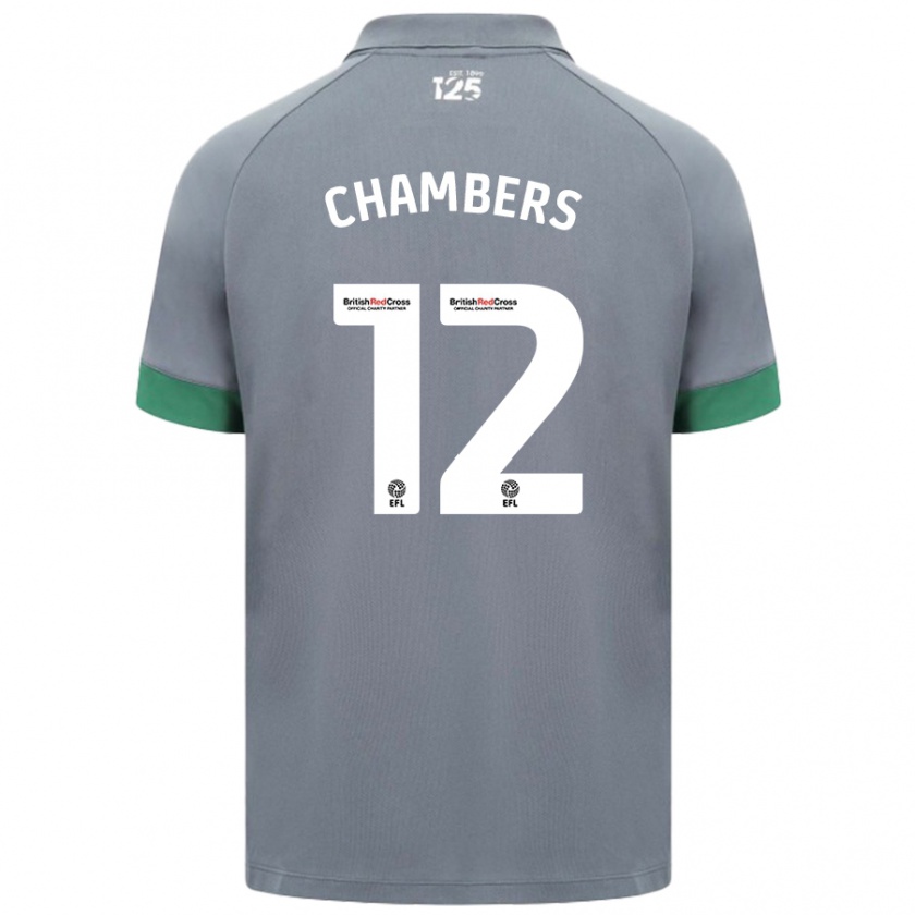 Kandiny Lapset Calum Chambers #12 Tummanharmaa Vieraspaita 2024/25 Lyhythihainen Paita T-Paita