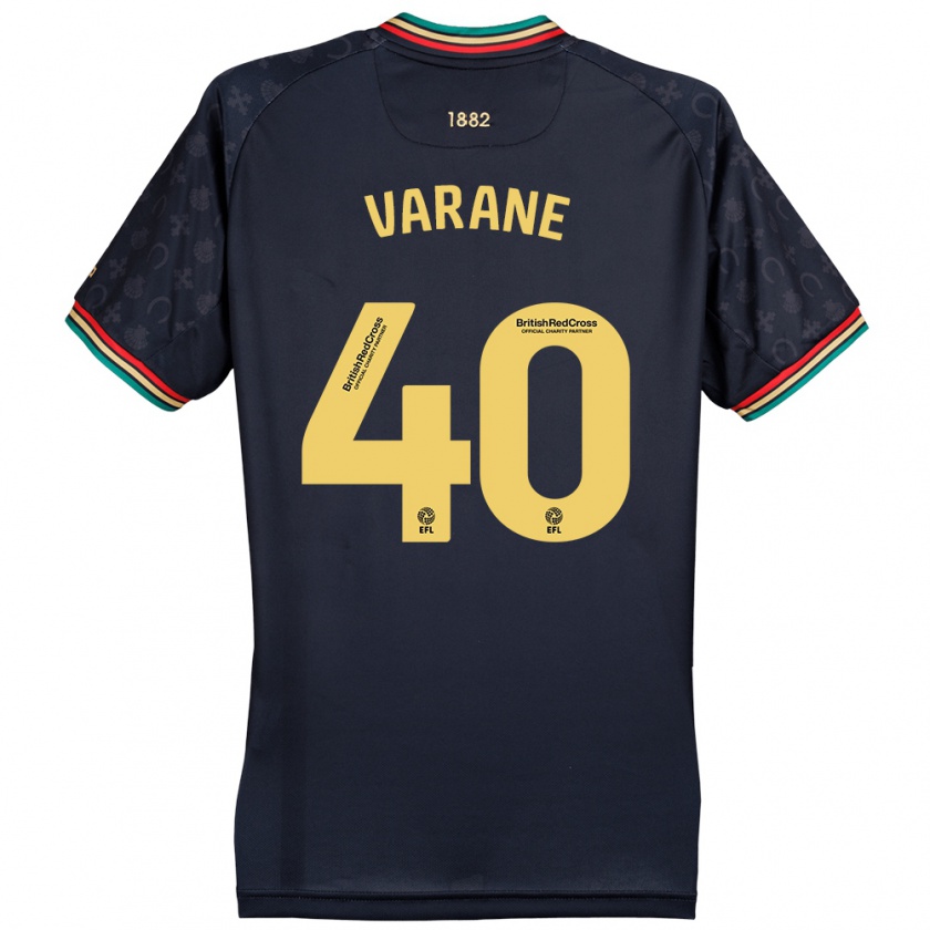 Kandiny Lapset Jonathan Varane #40 Tumma Laivastonsininen Vieraspaita 2024/25 Lyhythihainen Paita T-Paita