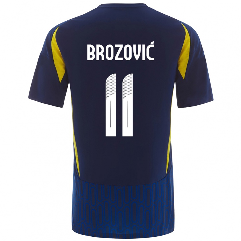 Kandiny Lapset Marcelo Brozovic #11 Sininen Keltainen Vieraspaita 2024/25 Lyhythihainen Paita T-Paita