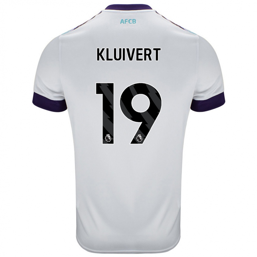 Kandiny Lapset Justin Kluivert #19 Valkoinen Vihreä Purppura Vieraspaita 2024/25 Lyhythihainen Paita T-Paita